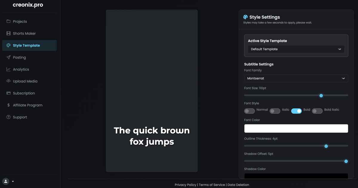 Style Templates Editor